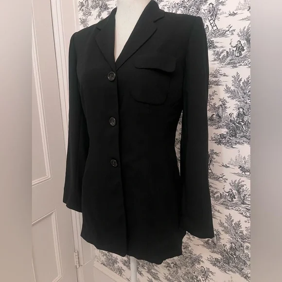 Banana republic Black Women's Blazer size 6l wool - Picture 4 of 7
